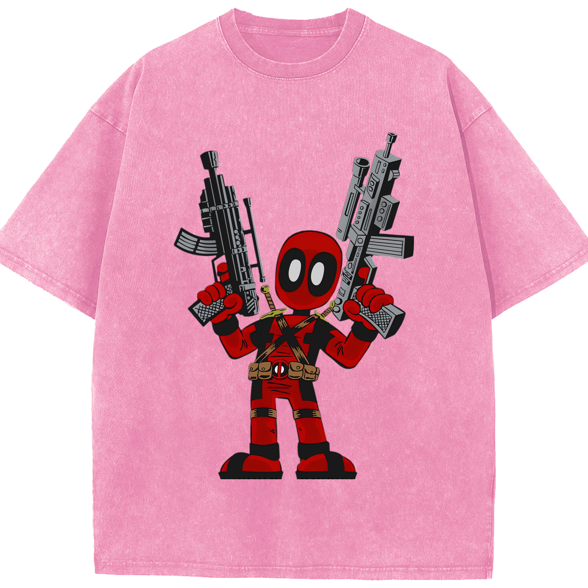 （画像用） Deadpool デッドプール 綿100% ヴィンテージ風 半袖Tシャツ（フロントプリント）